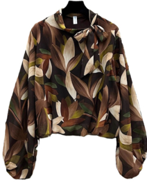 Damesblouse/top Aniella art. 8807 - bruin/beige