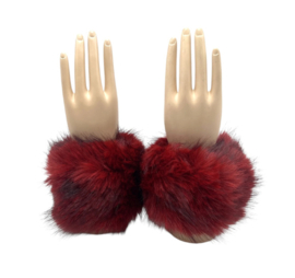 Polswarmer Wrist Cuff fake fur long art. 843-8 - rood