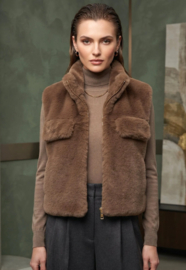 Bontgilet fake fur art. 55102 - coffee