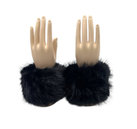 Polswarmer Wrist Cuff fake fur long art. 843-8 - zwart