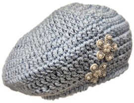 Gehaakte kinderbaret Maria 8 - lichtblauw