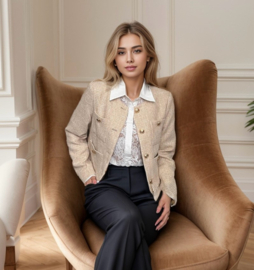 JH korte damesblazer art. W-002 - zand/beige