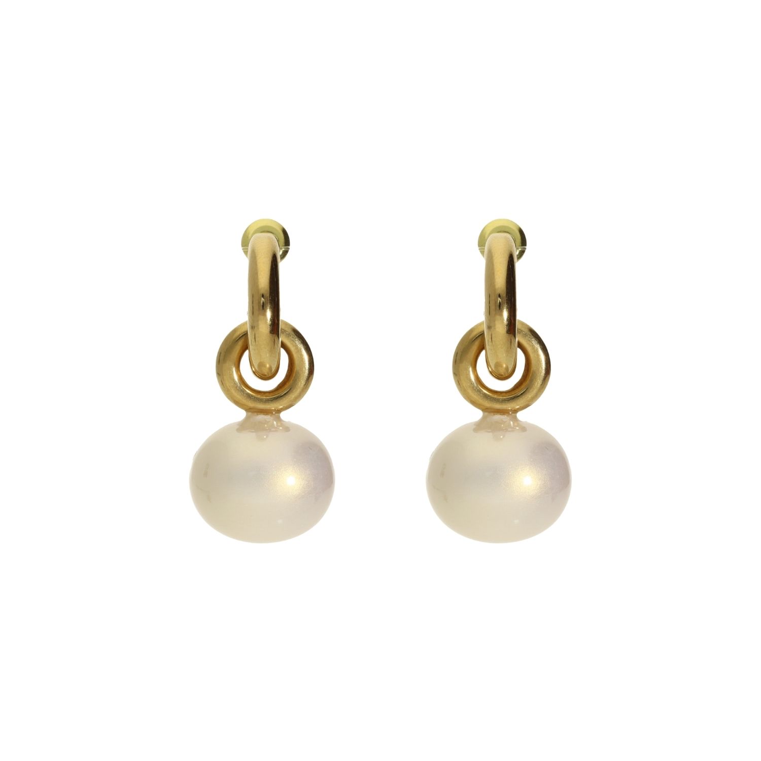 Camps & Camps oorstekers Oval Pearl art. 2S080_PE - wit