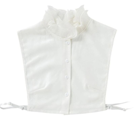 Los kraagje de Luxe met opstaande plissé organza boord art. 3704 - wit