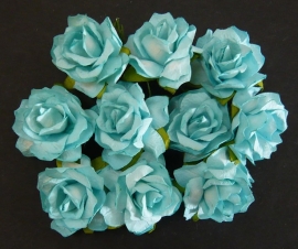 Paper roses, 30 mm. aqua