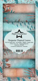 Paper favourites - Turquoise tropical leaves