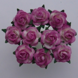 Paper roses, 10 mm. rose 2-tone