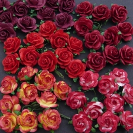 Paper roses, 20 mm. rood mix
