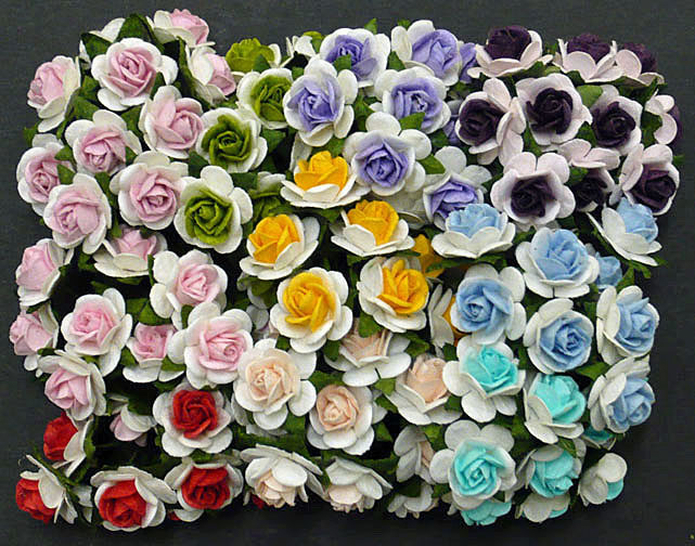 Paper roses, 15 mm. mix