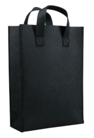 Vilten tas hoog Licht grijs en zwart  (23 x10x33)