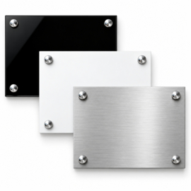 Naamplaatjes Zwart, Wit , Zilver  20 x 15 cm