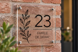 Naamplaatje Plexiglas  vierkant 15 cm