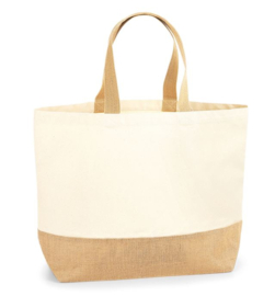 XL Canvas tas met Jute basis