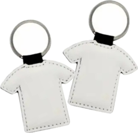 Sleutelhanger PU wit | hartje of langwerpig