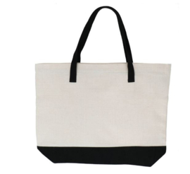 Sublimatie strandtas met zwart hengsel en bodem