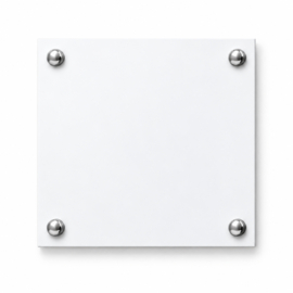 Naamplaatje Dybond (zwart, wit, rvs-look) vierkant 15 cm