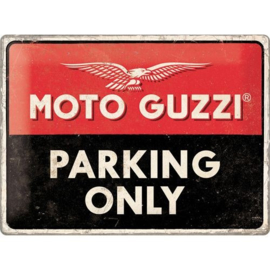 Emaille bord Moto Guzzi parking Only