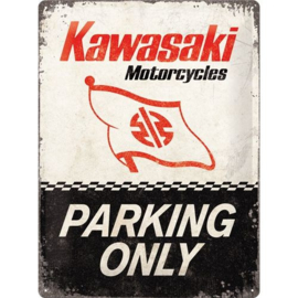 Emaille bord Kawasaki parking Only