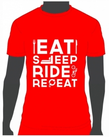 T-shirt Eat Sleep Ride Repeat Rood