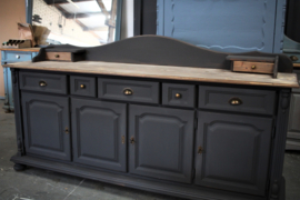 Grote vintage industriele dressoir kast  black