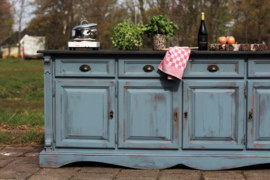 Buitenkeuken / dressoir bourgondisch vintage blue