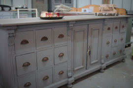 Grote dressoir / apothekerskast vintage grijs