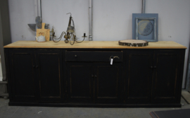 Grote robuuste industriele dressoir kast black