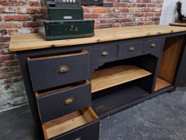 Toonbank XXL hout vintage industrieel