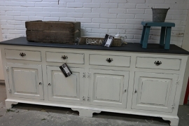 Dressoir / Keukenkast wit brocante