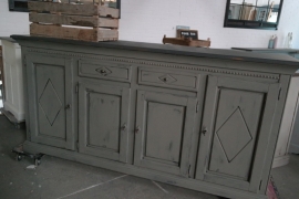 Dressoir grijs robuust brocante