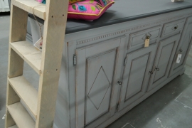 Dressoir grijs robuust brocante