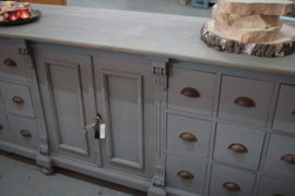 Grote dressoir / apothekerskast vintage grijs