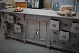 Grote dressoir / apothekerskast vintage grijs