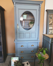 Vintage blue vitrine / buffetkast