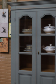 Vitrinekast  *eiland* houten vintage kast