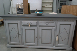 Dressoir grijs robuust brocante