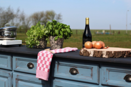 Buitenkeuken / dressoir bourgondisch vintage blue