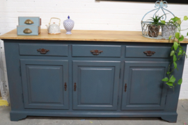 Dressoir eiken vintage blue chique