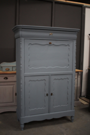 Antique blue sercretaire kast