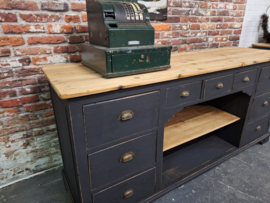 Toonbank XXL hout vintage industrieel