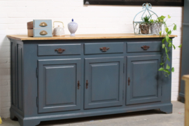 Dressoir eiken vintage blue chique