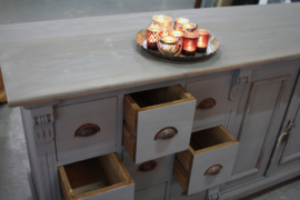 Grote dressoir / apothekerskast vintage grijs