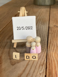 Poppetjes voor in een stolp " I do"