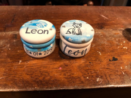 Tandendoosje en haarlokdoosje Leon