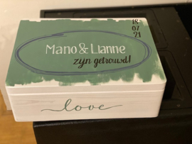 Trouwkistje/huwelijkskist Mano en Lianne