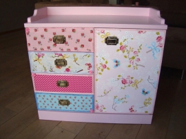 Commode met PIP stofjes en behang