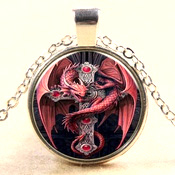 Celtic Dragon Pendant rood