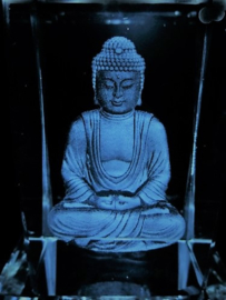 Laserblok Boeddha in meditatie