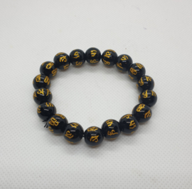 Obsidiaan armband Boeddha kralen