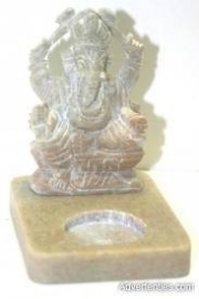 Theelicht Ganesha wit